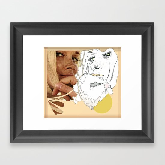 vintage peach Framed Art Print