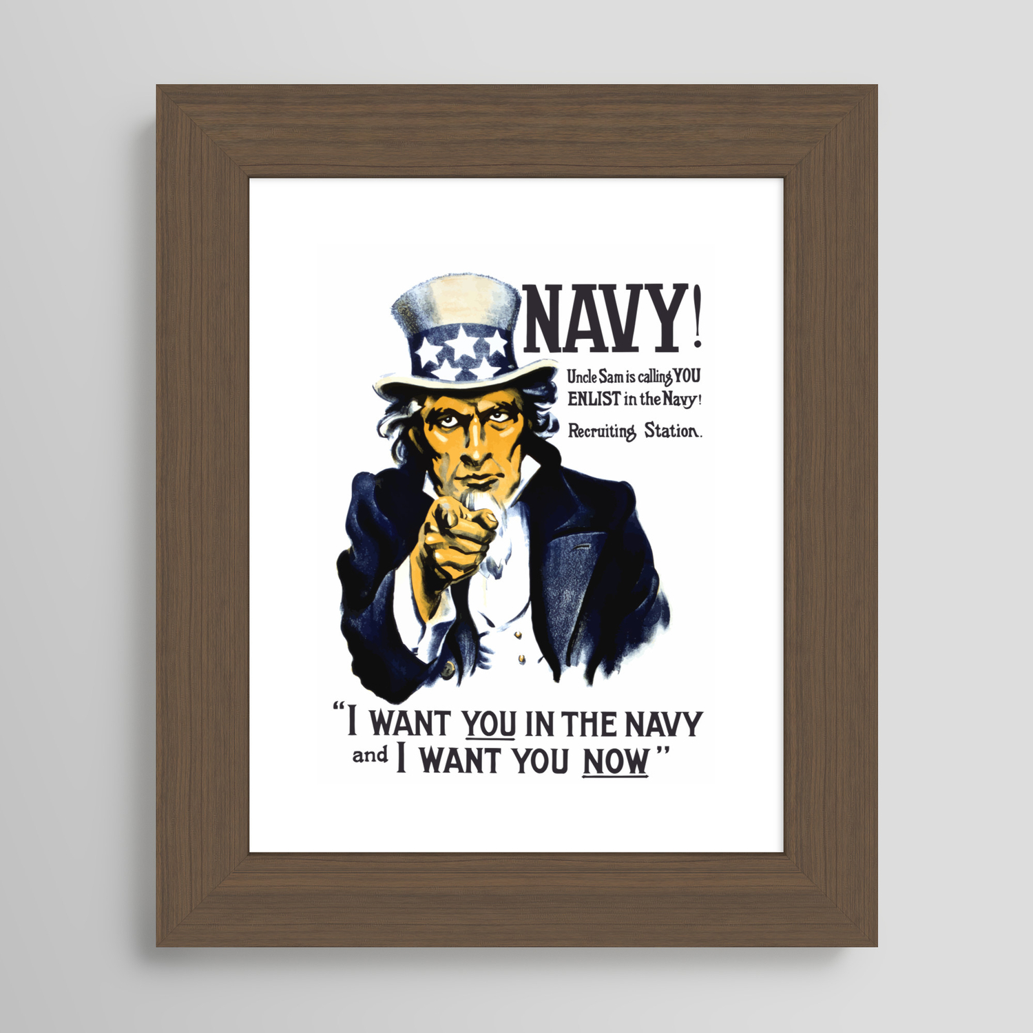 I Want You In The Navy Uncle Sam Framed Art Print By War Is Hell Store Society6