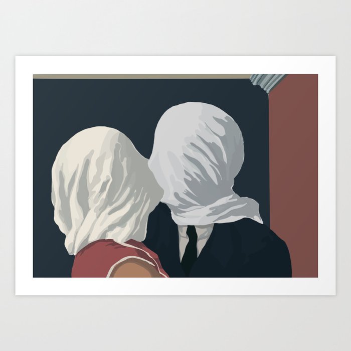 The Lovers II - Magritte Recreation Art Print