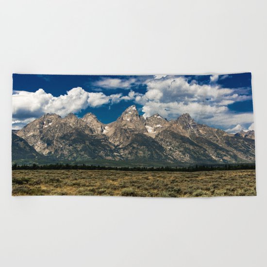 The Grand Tetons - Summer Mountains Beach Towel