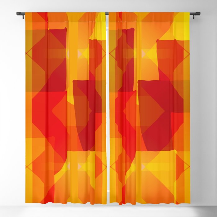 Retro Bright Vintage Abstract Geometry Blackout Curtain