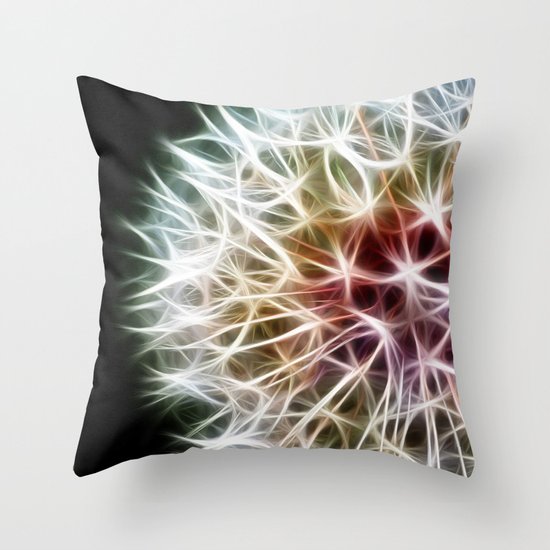 Fractal dandelion Throw Pillow