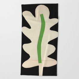 Black and Green Leaf - Collage 16 Beach Towel