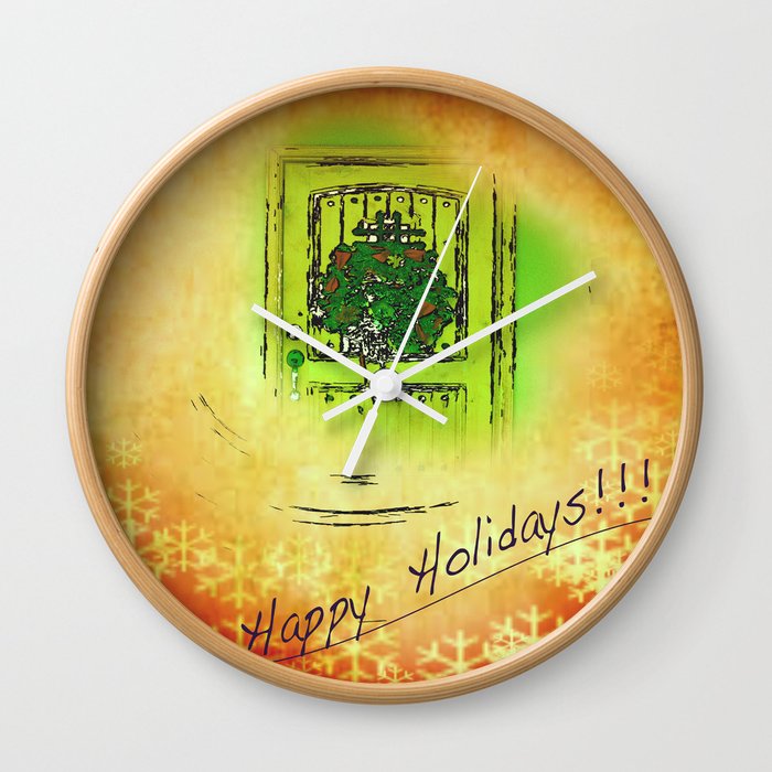 Happy Holidays  Wall Clock