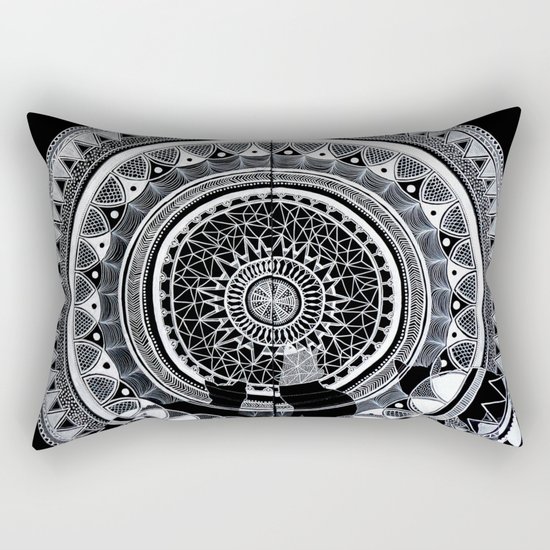 Foxes Mandala Rectangular Pillow