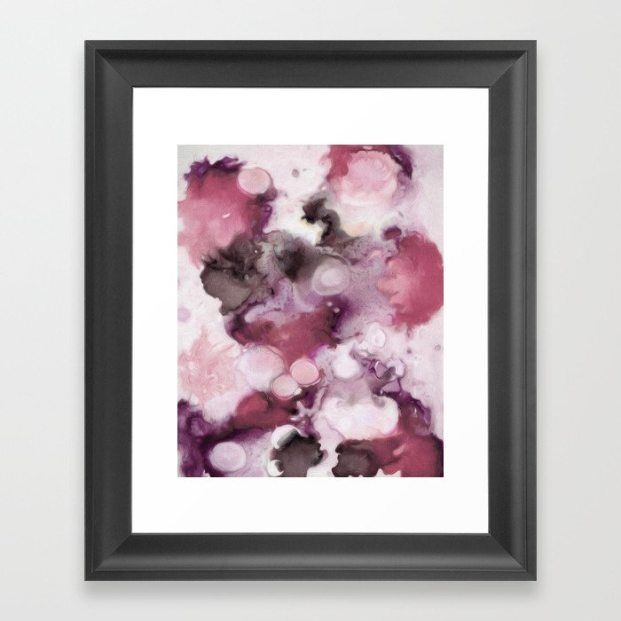 Organic Abstract in shades of plum Framed Art Print