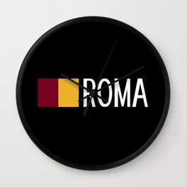 Italy: Roman Flag & Roma Wall Clock