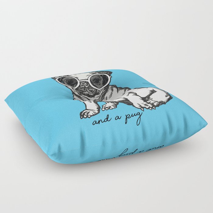 Pug Love - All you need is Love  Floor Pillow