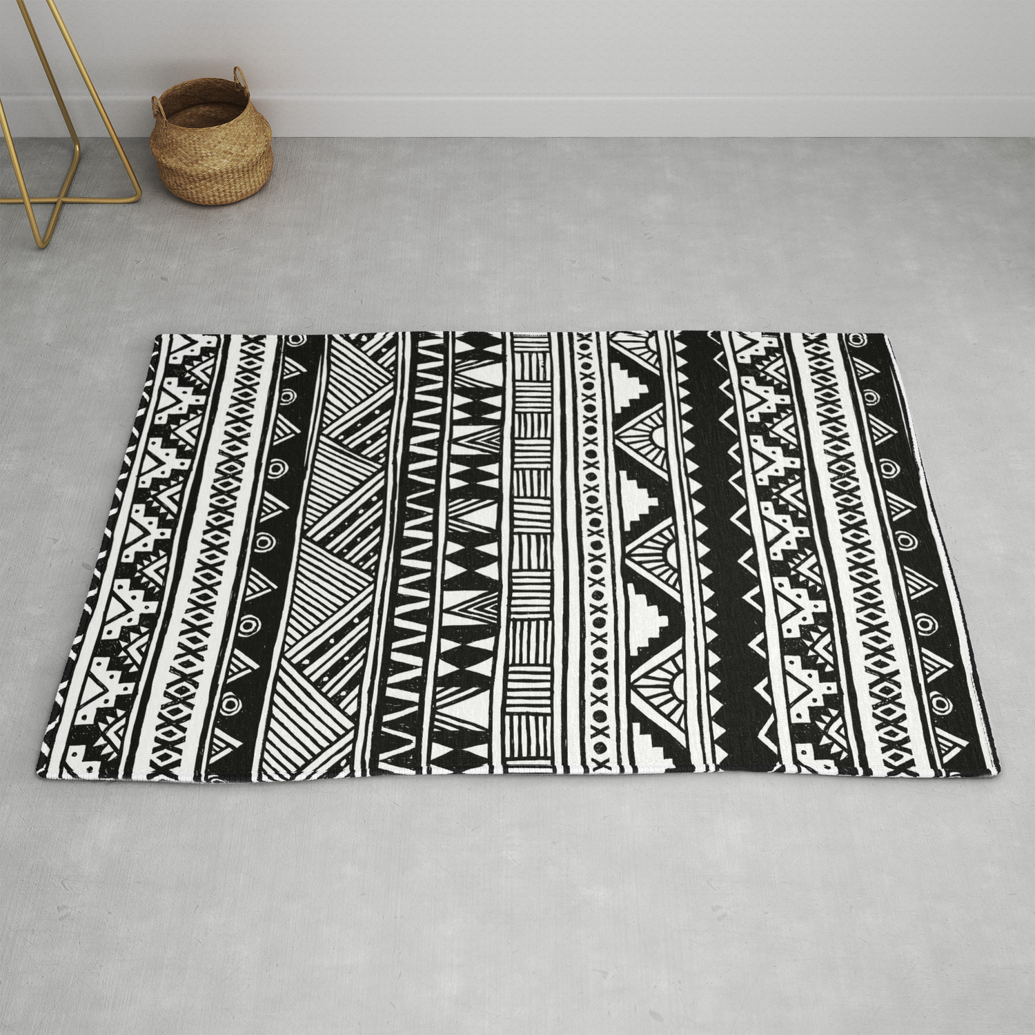 Black White Cute Girly Urban Tribal Aztec Andes Abstract Geometric