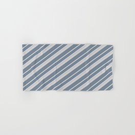[ Thumbnail: Light Gray & Light Slate Gray Colored Lined Pattern Hand & Bath Towel ]