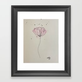 Pink minimalist flower Framed Art Print
