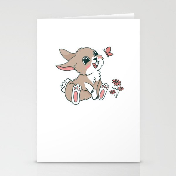 Sweet Rabbit At Easter In Spring Rabbits Stationery Cards