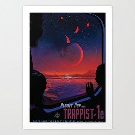 NASA Retro Space Travel Poster #13 - TRAPPIST-1e Art Print