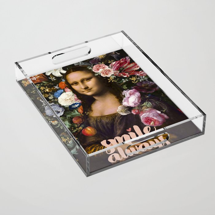 Smile Always, Mona Lisa Acrylic Tray