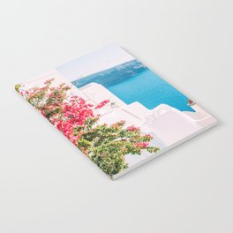 Blue Door in Santorini - Greece Travel Photography - Summer Island Notebook