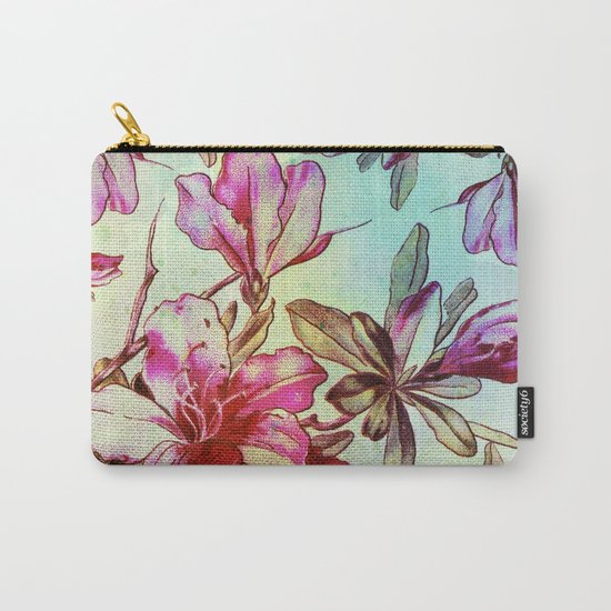 pink lily and turquoise touch Carry-All Pouch