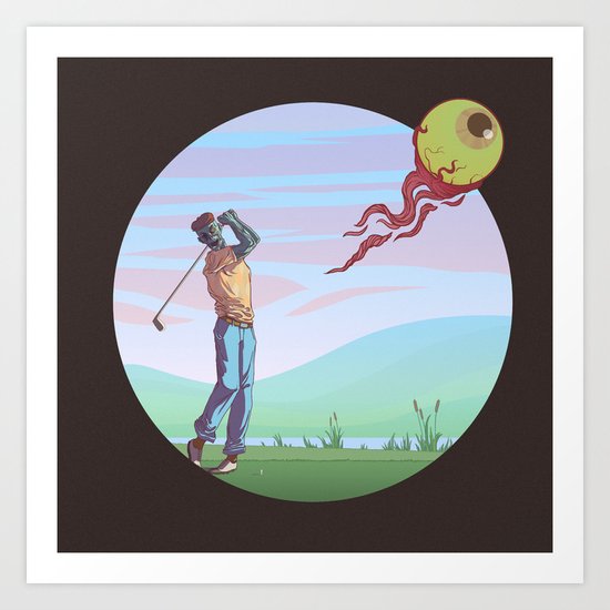 Zombie golf Art Print