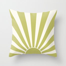 Sage green retro Sun design Throw Pillow