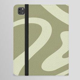 Modern Abstract Pattern 4 in Sage Shades (Liquid Swirl Design) iPad Folio Case