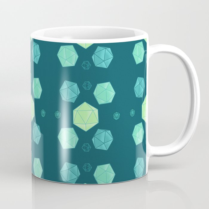 Blue & Green DnD Dice Coffee Mug