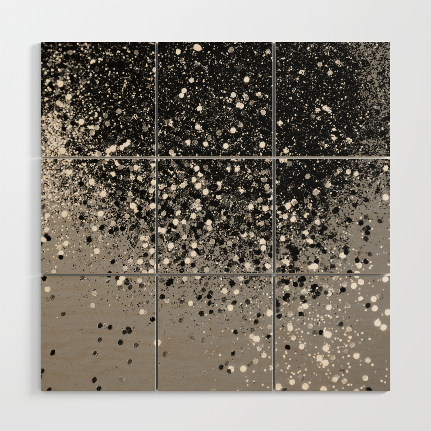 Silver Gray Glitter 1 Shiny Decor Art Society6 Wood Wall Art
