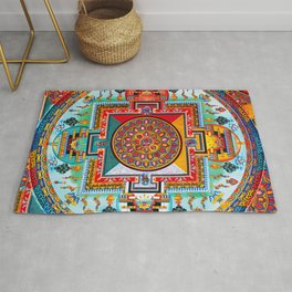 Buddhist Medicine Mandala 2 Area & Throw Rug