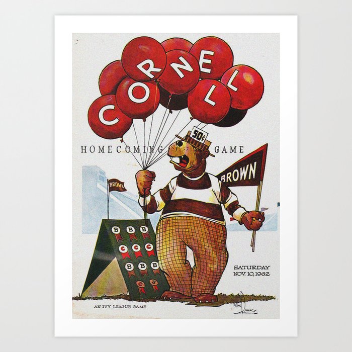 Vintage Cornell vs Brown Print Art Print