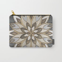 Black Gold and Silver Mandala Carry-All Pouch