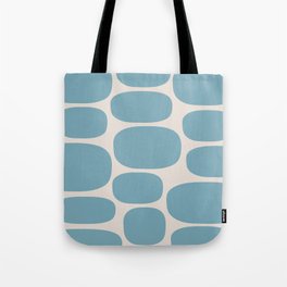 Modernist Spots 249 Blue and Linen White Tote Bag