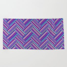 Knitted Textured Pattern Purple Beach Towel