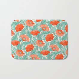 Red Poppy Flowers Bath Mat