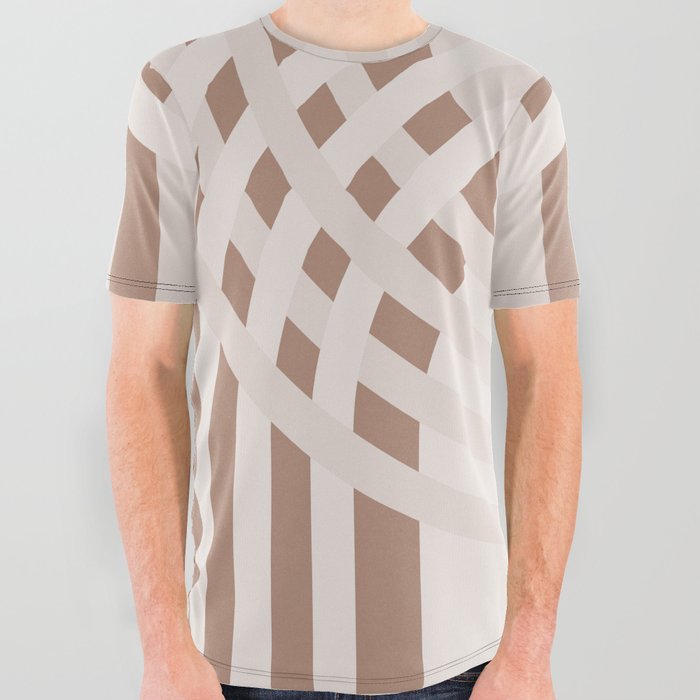 Arches Composition in Minimalist Bohemian Tan All Over Graphic Tee