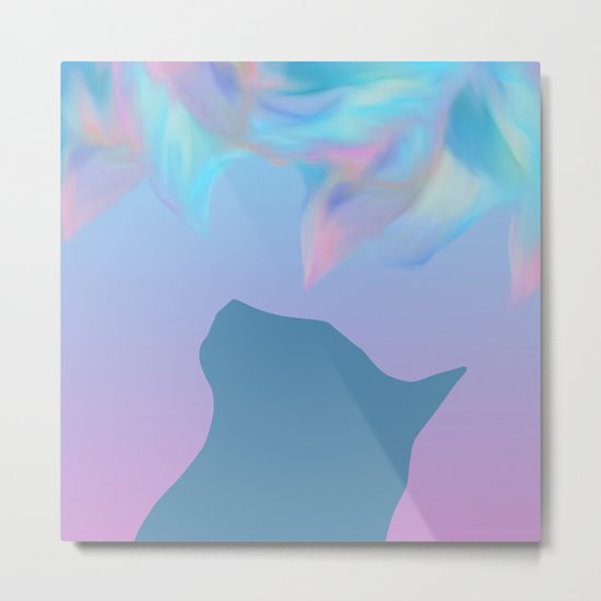 Cat Silhouette Design Metal Print