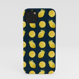 Watercolor Lemon Pattern iPhone Case