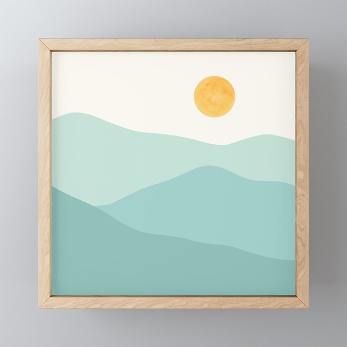 Peaceful Mountain Landscape Framed Mini Art Print