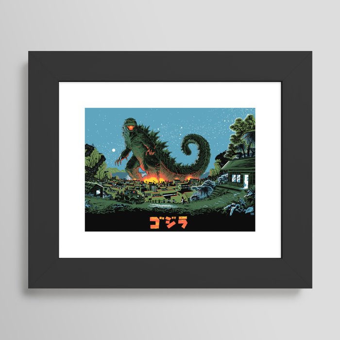 Godzilla - Blue Edition Framed Art Print