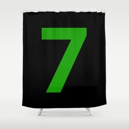 Number 7 (Green & Black) Shower Curtain
