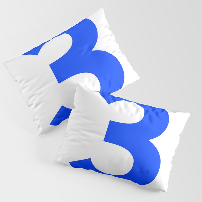Number 3 (Blue & White) Pillow Sham