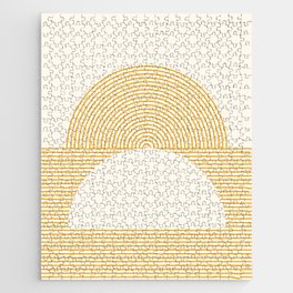 Geometric Lines Design 10 in Shades of Yellow Gold (Sunrise and Sunset) Jigsaw Puzzle