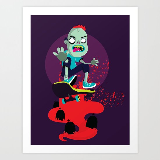 Skater zombie Art Print