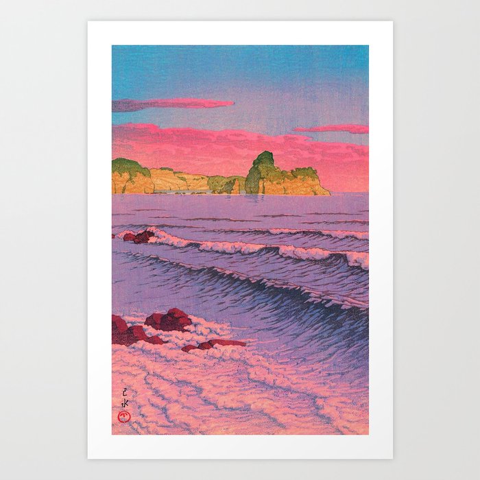 Morning Sea at Shiribeshi by Kawase Hasui Art Print