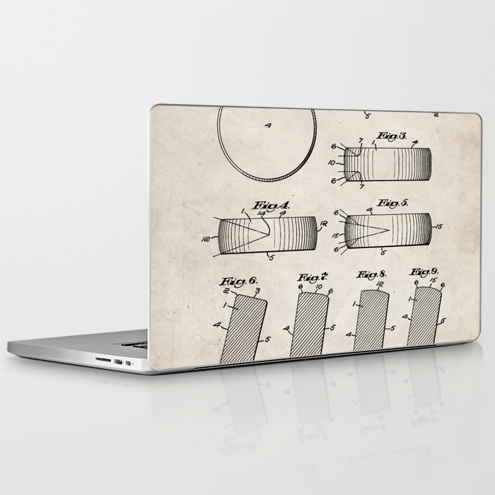 Ice Hockey Patent Hockey Puck Art Antique Laptop Ipad Skin