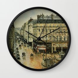 Rue Saint Honore Afternoon Rain Effect 1897 By Camille Pissarro | Reproduction | Impressionism Paint Wall Clock
