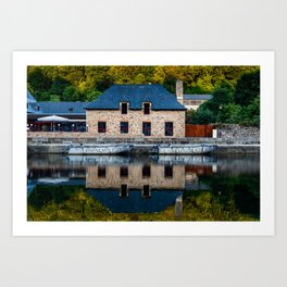 The harbour of Dinan in Brittany Art Print