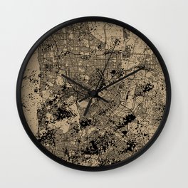 Perth, Australia - Vintage Map - Authentic City Map. Retro Wall Clock