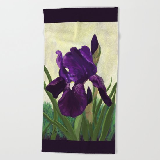 Purple Iris DP150530 Beach Towel