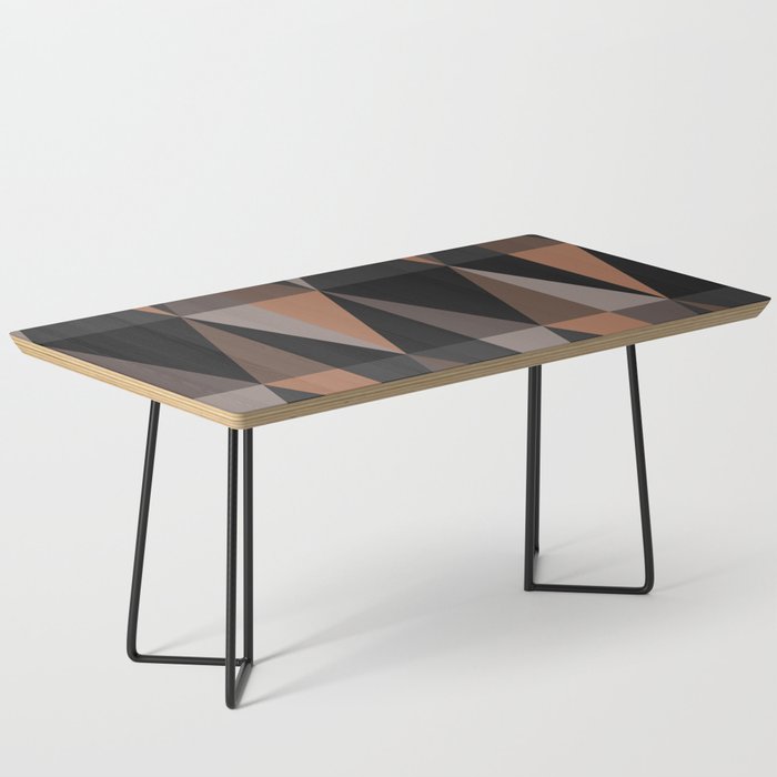 MidCentury Modern Triangles Dark Sepia Coffee Table