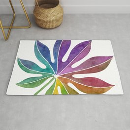 aralia sieboldii cool rainbow Rug | Cool, Pattern, Painting, Araliajaponica, Abstract, Leaves, Digital, Pop Art, Leaf, Tropical 
