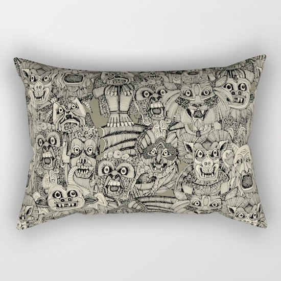gargoyles vintage black Rectangular Pillow