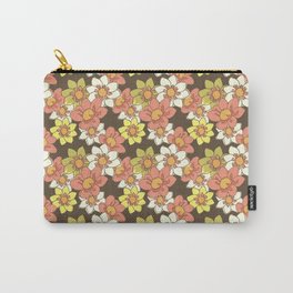 Retro Modern Yellow and Orange Dahlia Flowers Fall Garden Carry-All Pouch
